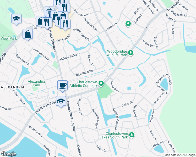 map of restaurants, bars, coffee shops, grocery stores, and more near 5697 Magnolia Run Circle in Virginia Beach