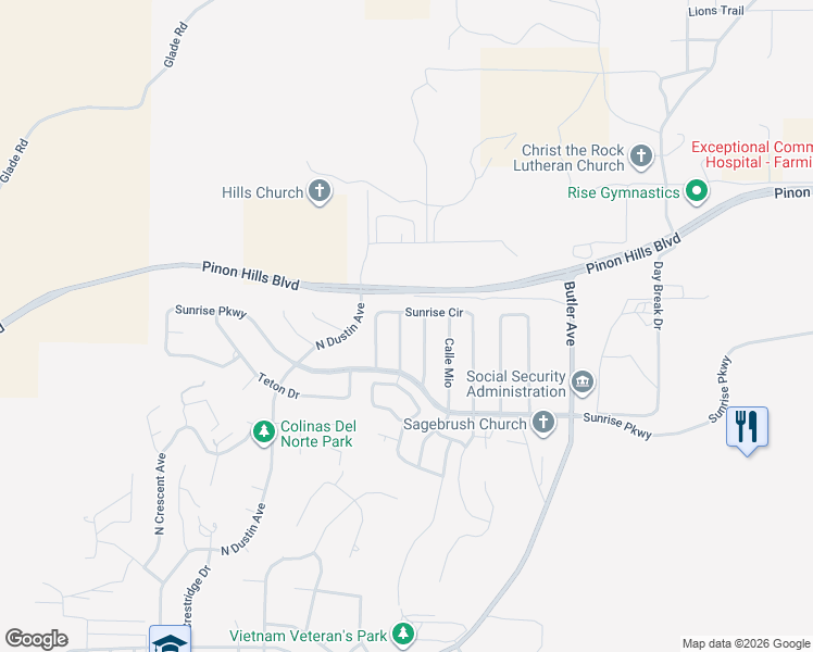 map of restaurants, bars, coffee shops, grocery stores, and more near 4760 Westwind Avenue in Farmington