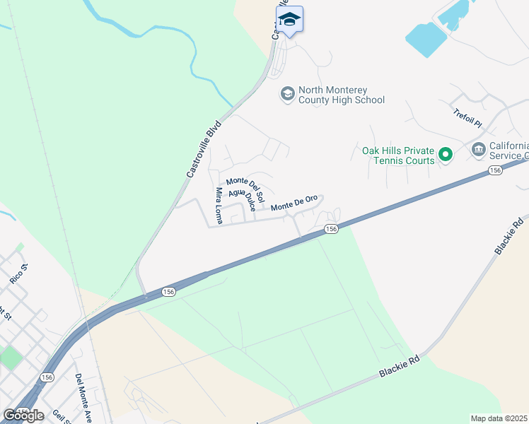 map of restaurants, bars, coffee shops, grocery stores, and more near 13906 Monte De Oro in Castroville