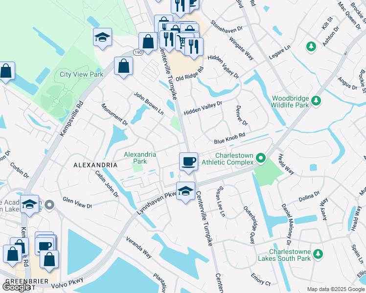 map of restaurants, bars, coffee shops, grocery stores, and more near 2017 Sun Valley Drive in Virginia Beach