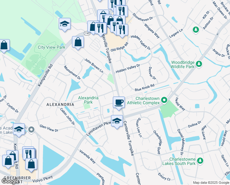 map of restaurants, bars, coffee shops, grocery stores, and more near 2017 Sun Valley Drive in Virginia Beach