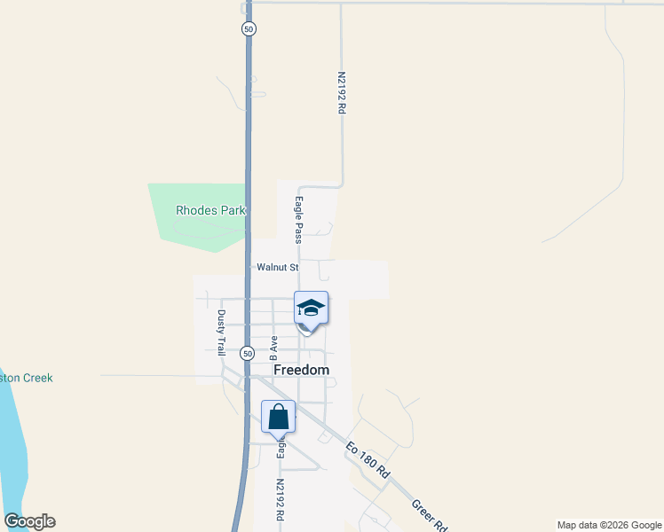 map of restaurants, bars, coffee shops, grocery stores, and more near 1358 Cowboy Lane in Freedom