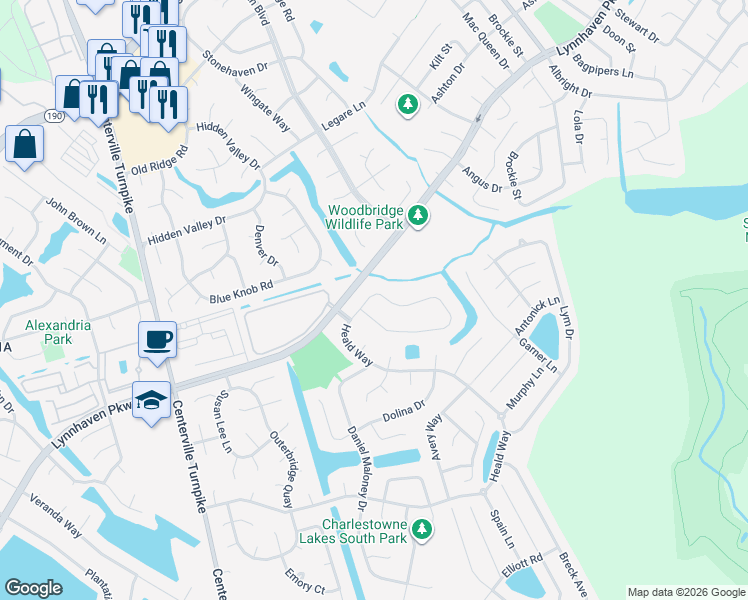 map of restaurants, bars, coffee shops, grocery stores, and more near 2384 Bizzone Circle in Virginia Beach