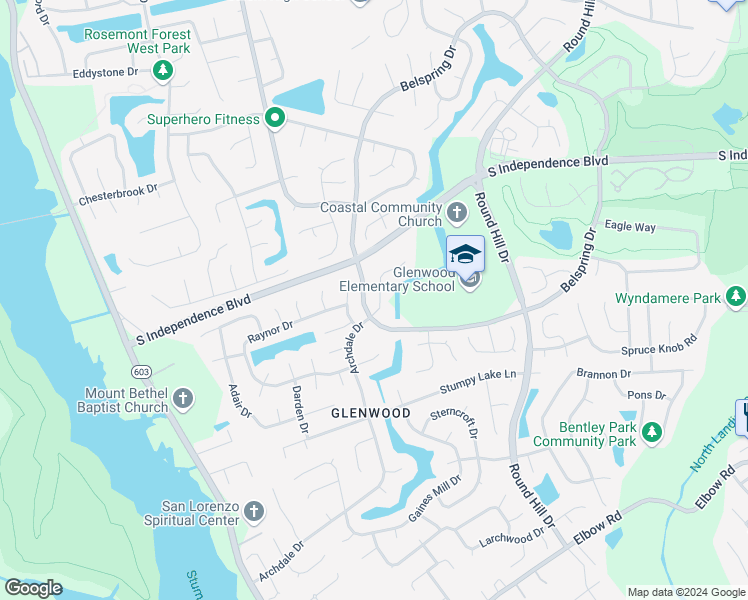 map of restaurants, bars, coffee shops, grocery stores, and more near 1392 Dalsbury Lane in Virginia Beach