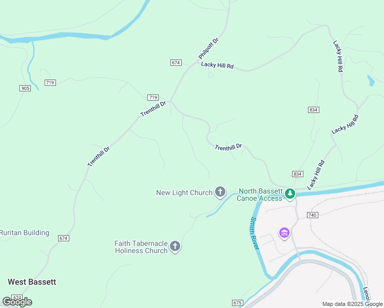 map of restaurants, bars, coffee shops, grocery stores, and more near 130 Ormond Drive in Bassett