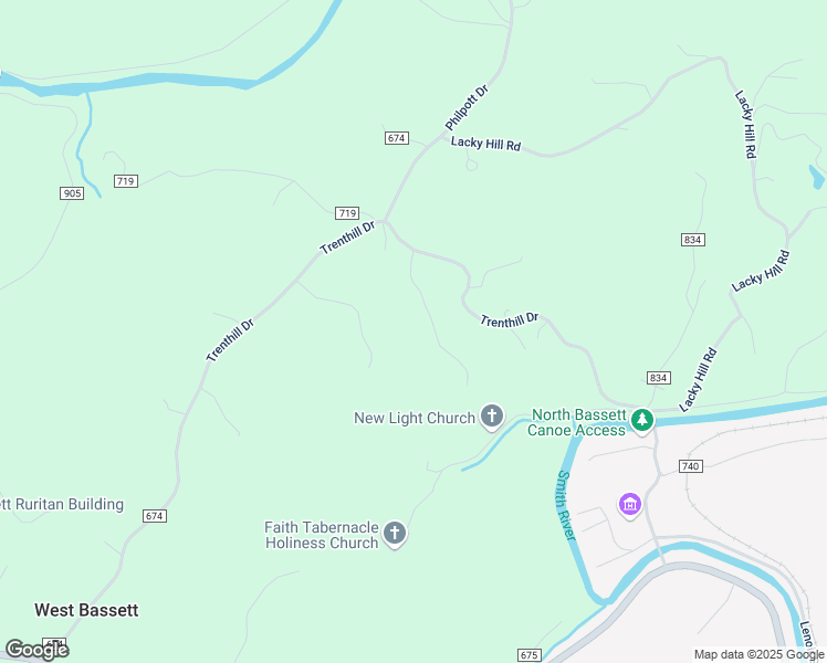 map of restaurants, bars, coffee shops, grocery stores, and more near 130 Ormond Drive in Bassett