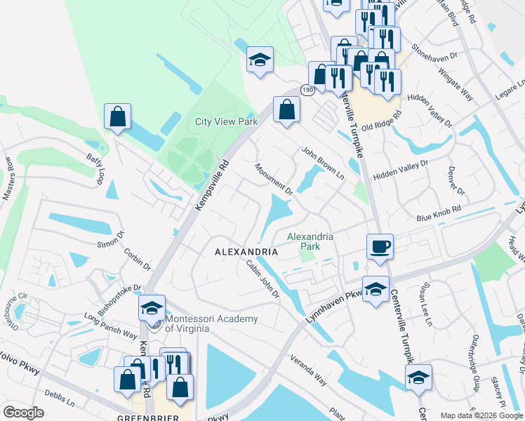 map of restaurants, bars, coffee shops, grocery stores, and more near 2072 Manassas Run in Virginia Beach