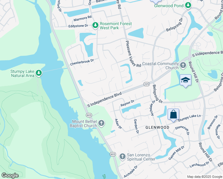 map of restaurants, bars, coffee shops, grocery stores, and more near 2024 Dakota Court in Virginia Beach