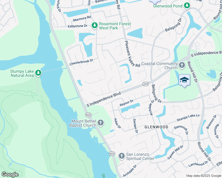 map of restaurants, bars, coffee shops, grocery stores, and more near 2024 Dakota Court in Virginia Beach
