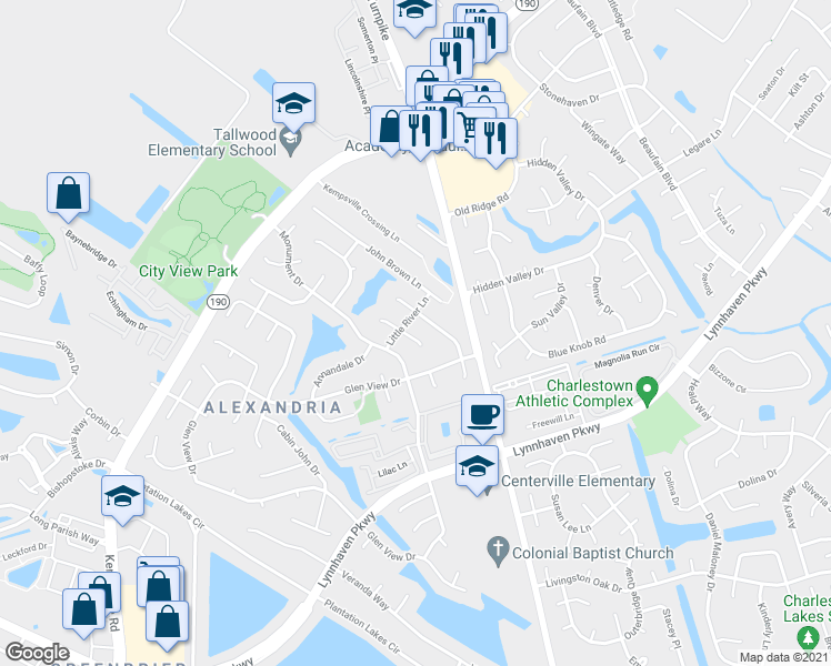map of restaurants, bars, coffee shops, grocery stores, and more near 1908 Bethesda Court in Virginia Beach