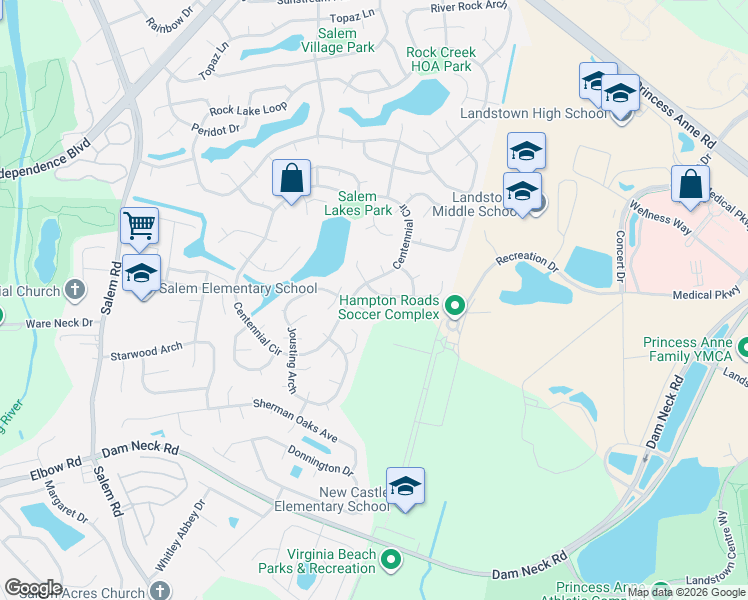map of restaurants, bars, coffee shops, grocery stores, and more near in Virginia Beach