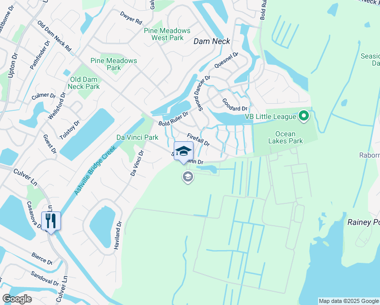 map of restaurants, bars, coffee shops, grocery stores, and more near 920 Pendergrass Court in Virginia Beach