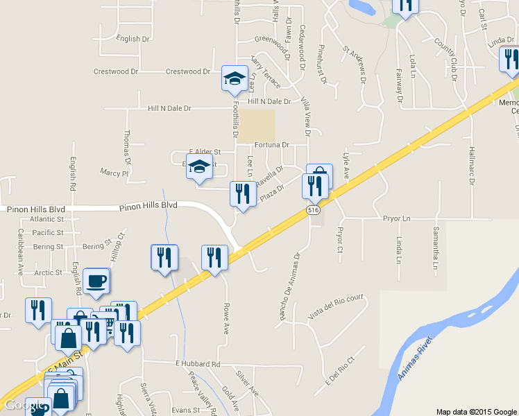 map of restaurants, bars, coffee shops, grocery stores, and more near 5611 Plaza Drive in Farmington