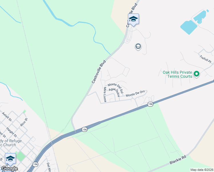 map of restaurants, bars, coffee shops, grocery stores, and more near 13605 Monte Del Sol in Castroville