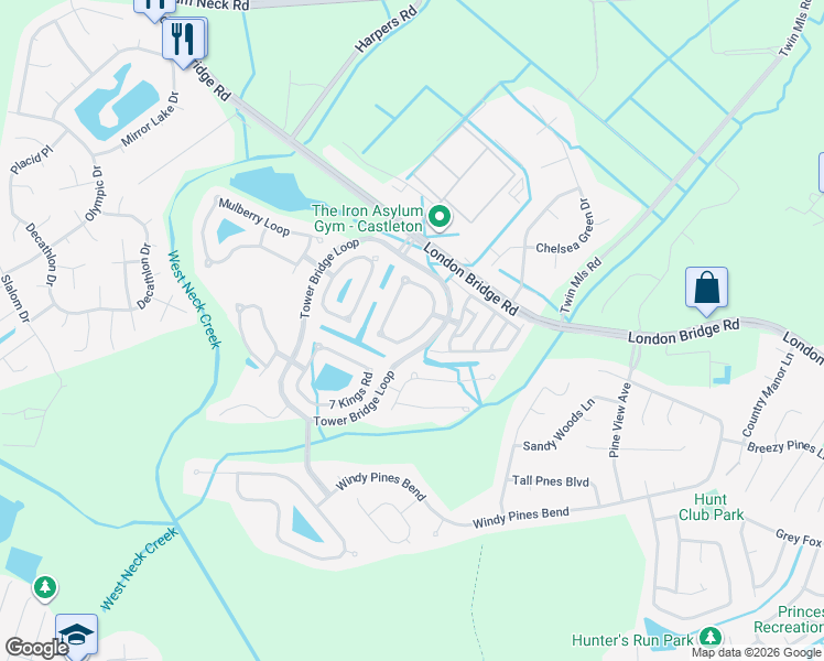 map of restaurants, bars, coffee shops, grocery stores, and more near 1816 Somersby Ln in Virginia Beach