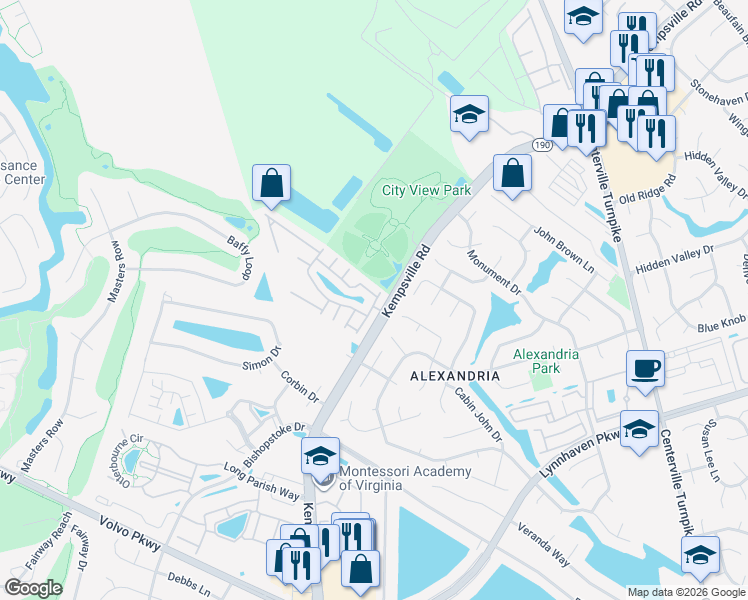map of restaurants, bars, coffee shops, grocery stores, and more near 5801 Ludington Drive in Virginia Beach