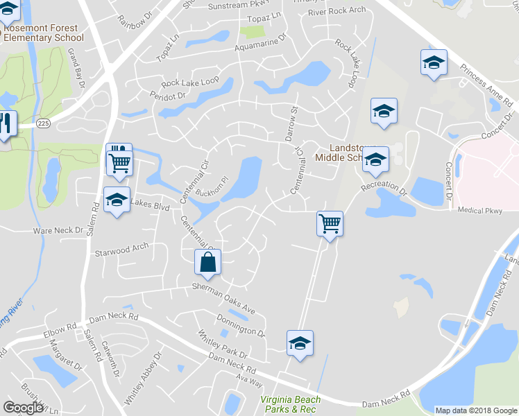 map of restaurants, bars, coffee shops, grocery stores, and more near 2012 Irongate Court in Virginia Beach