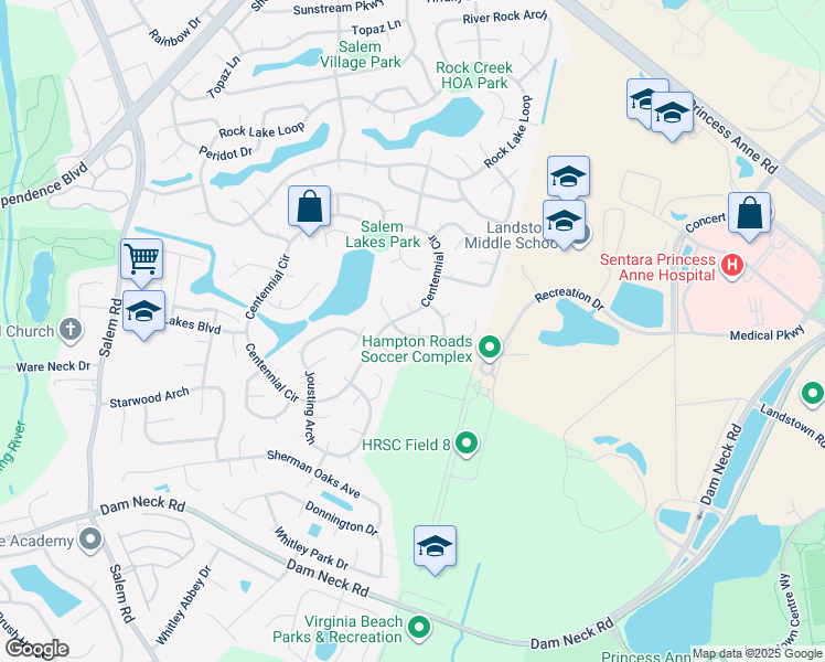 map of restaurants, bars, coffee shops, grocery stores, and more near 3793 Grey Dove Lane in Virginia Beach