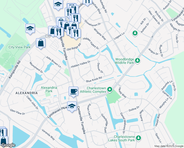 map of restaurants, bars, coffee shops, grocery stores, and more near 5313 Cannan Valley Avenue in Virginia Beach