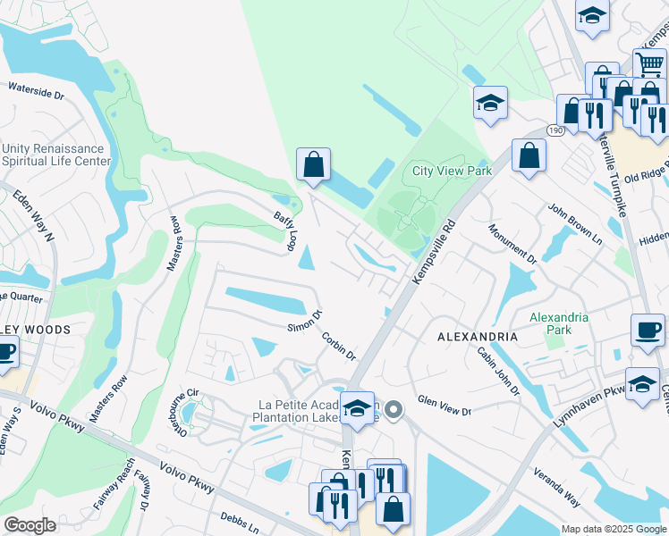 map of restaurants, bars, coffee shops, grocery stores, and more near 5841 Trowbridge Court in Virginia Beach