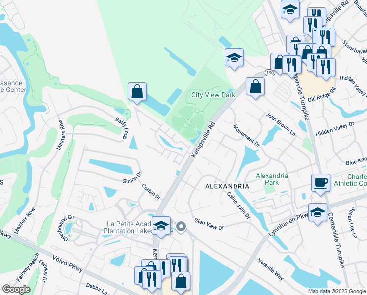 map of restaurants, bars, coffee shops, grocery stores, and more near 5801 Ludington Drive in Virginia Beach