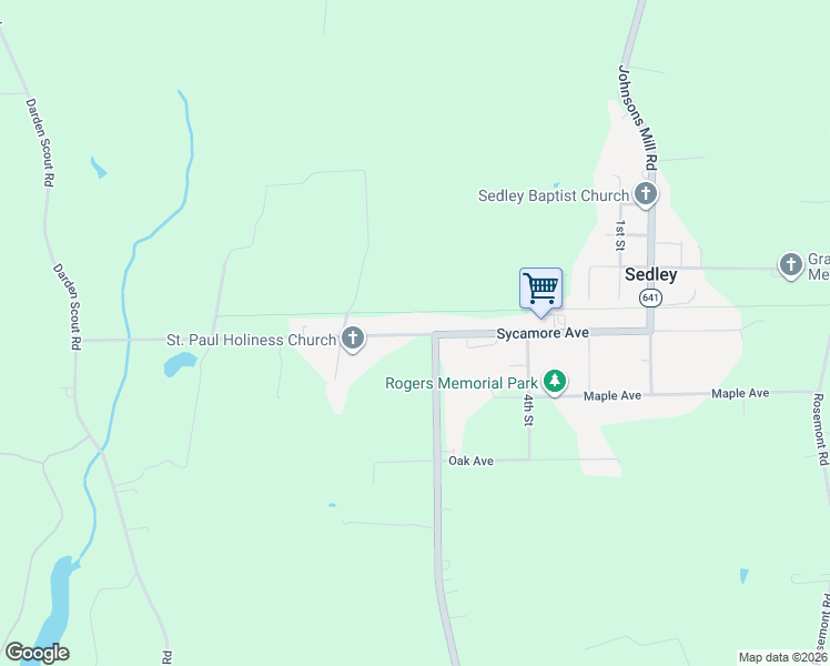 map of restaurants, bars, coffee shops, grocery stores, and more near 30133 State Route 632 in Sedley