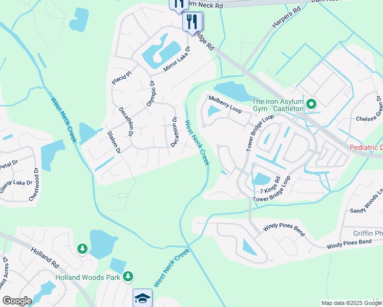 map of restaurants, bars, coffee shops, grocery stores, and more near 1920 Mogulbear Court in Virginia Beach