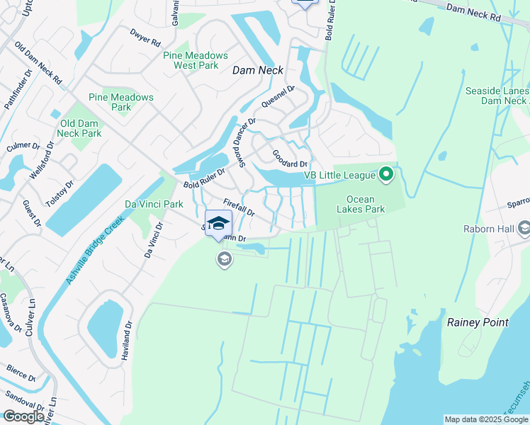map of restaurants, bars, coffee shops, grocery stores, and more near 875 Avatar Drive in Virginia Beach