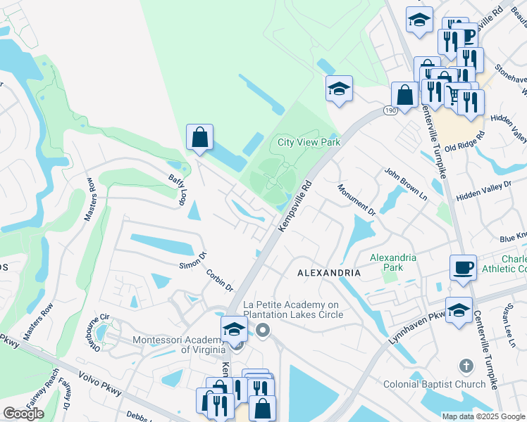 map of restaurants, bars, coffee shops, grocery stores, and more near 5865 Ludington Drive in Virginia Beach