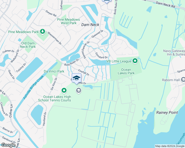 map of restaurants, bars, coffee shops, grocery stores, and more near 875 Avatar Drive in Virginia Beach