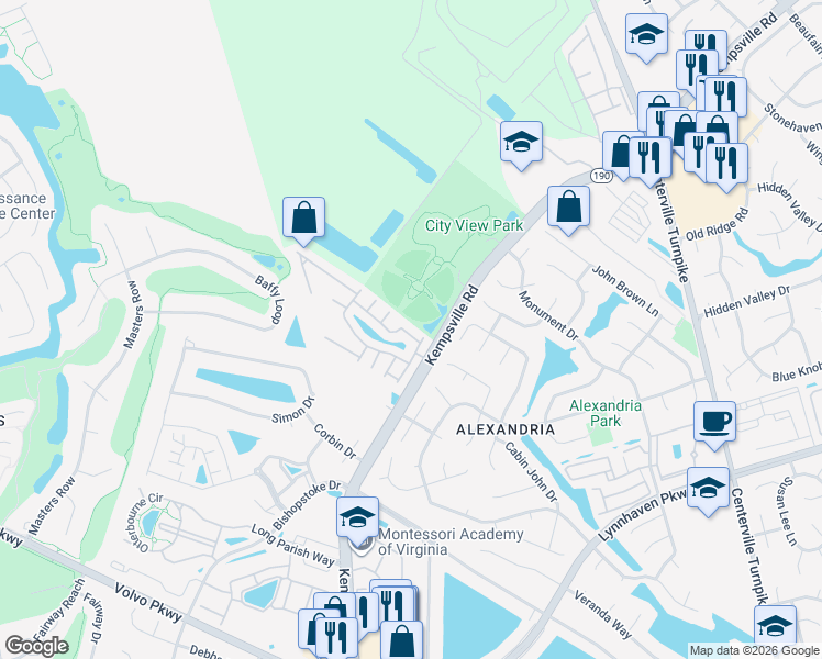 map of restaurants, bars, coffee shops, grocery stores, and more near 5801 Ludington Drive in Virginia Beach