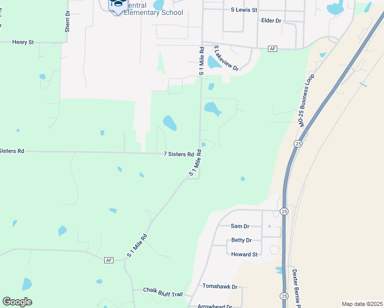 map of restaurants, bars, coffee shops, grocery stores, and more near 16973 7 Sisters Road in Dexter