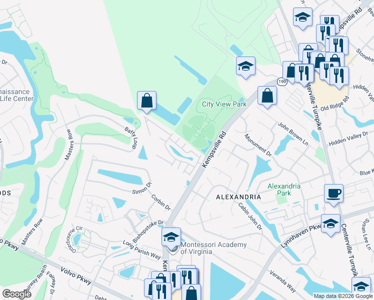 map of restaurants, bars, coffee shops, grocery stores, and more near 5801 Ludington Drive in Virginia Beach
