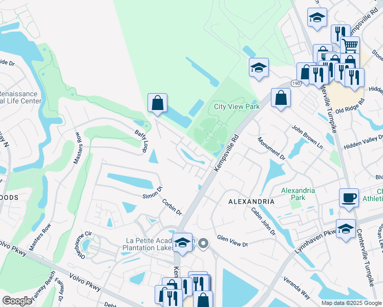 map of restaurants, bars, coffee shops, grocery stores, and more near 5925 Ludington Drive in Virginia Beach
