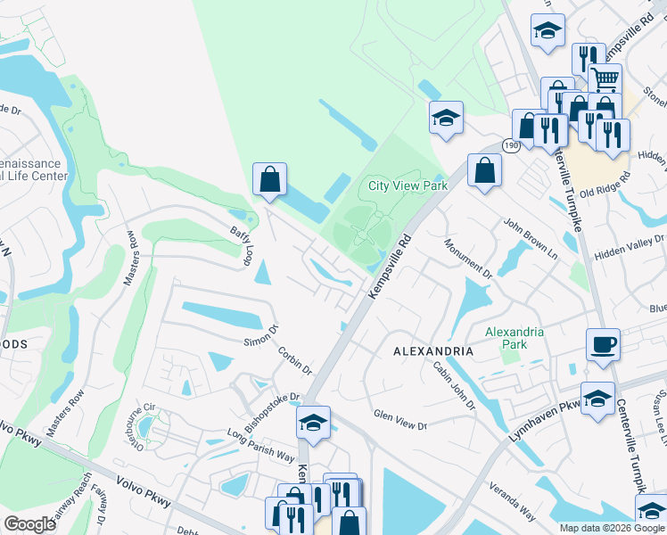 map of restaurants, bars, coffee shops, grocery stores, and more near Ludington Drive in Virginia Beach