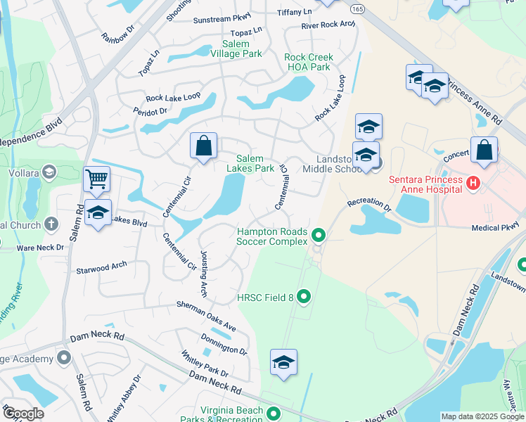 map of restaurants, bars, coffee shops, grocery stores, and more near 3793 Grey Dove Lane in Virginia Beach