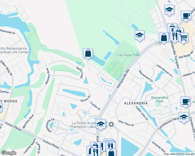 map of restaurants, bars, coffee shops, grocery stores, and more near 5845 Trowbridge Court in Virginia Beach