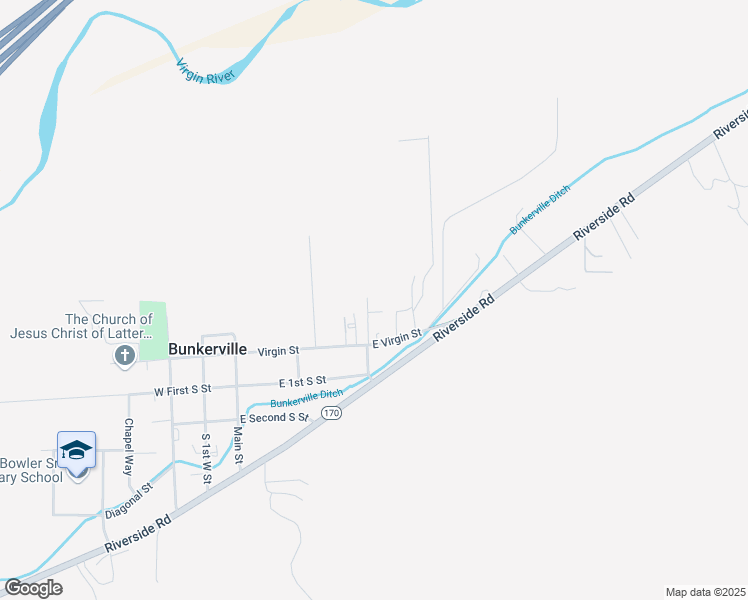 map of restaurants, bars, coffee shops, grocery stores, and more near 160 North Tobler Lane in Mesquite