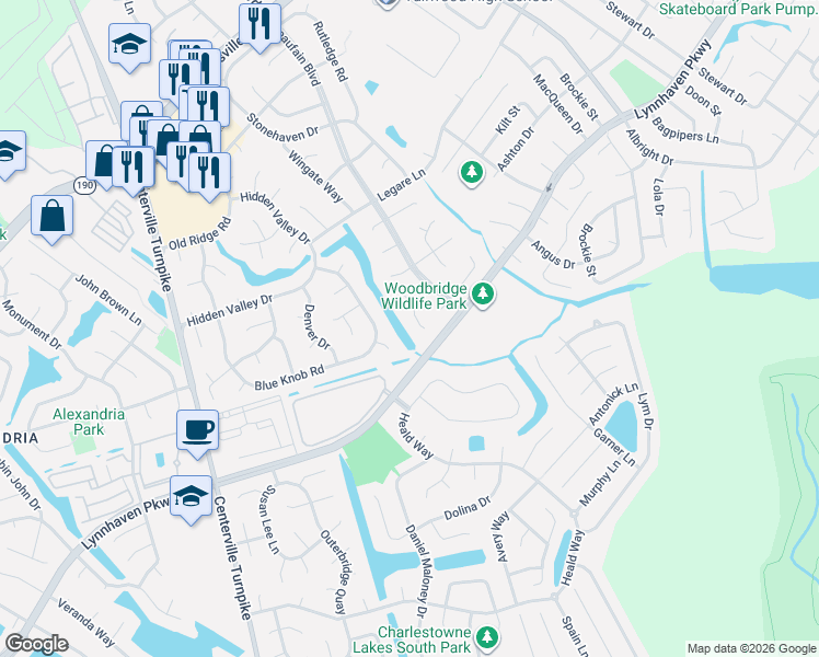 map of restaurants, bars, coffee shops, grocery stores, and more near 5309 Roves Court in Virginia Beach