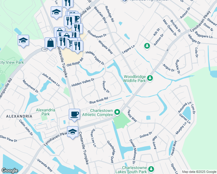map of restaurants, bars, coffee shops, grocery stores, and more near 5332 Denver Drive in Virginia Beach