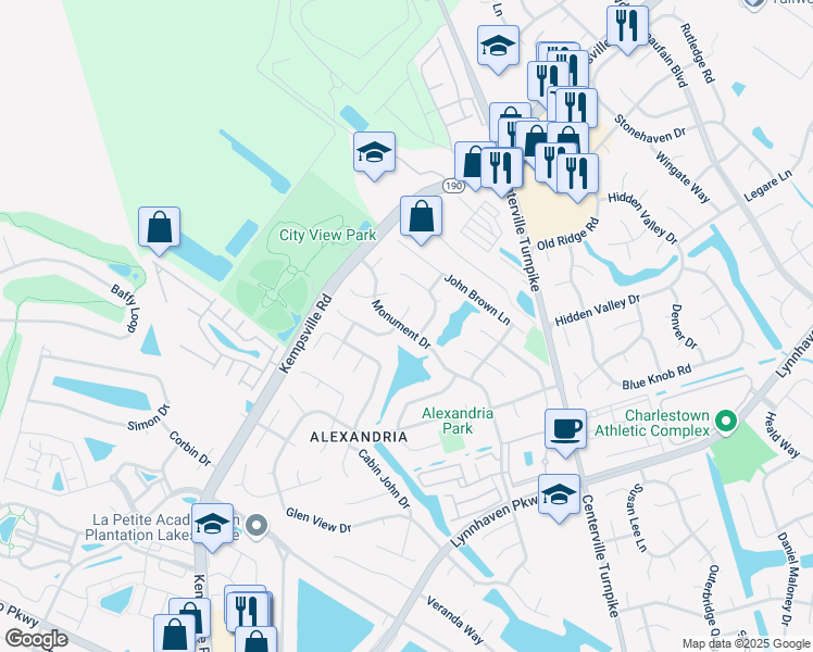 map of restaurants, bars, coffee shops, grocery stores, and more near 5505 Gettysburg Court in Virginia Beach