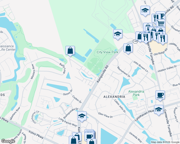 map of restaurants, bars, coffee shops, grocery stores, and more near 2104 Grantham Court in Virginia Beach