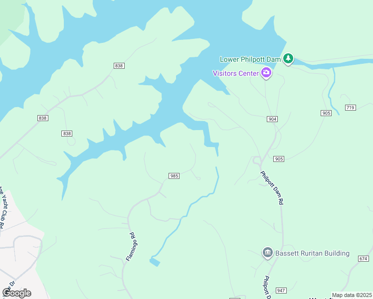 map of restaurants, bars, coffee shops, grocery stores, and more near 1090 Flamingo Road in Bassett