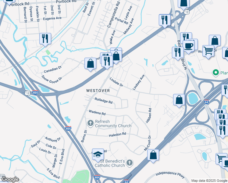 map of restaurants, bars, coffee shops, grocery stores, and more near 809 Kramer Place in Chesapeake