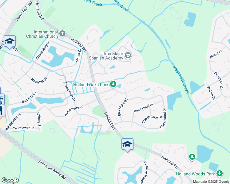 map of restaurants, bars, coffee shops, grocery stores, and more near 2900 Sour Gum Court in Virginia Beach