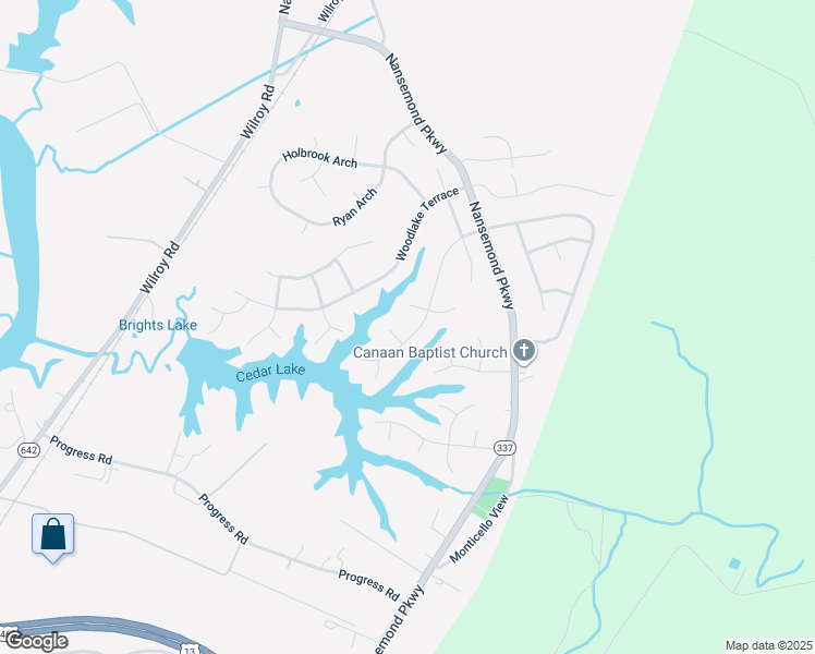 map of restaurants, bars, coffee shops, grocery stores, and more near 126 Hillside Avenue in Suffolk
