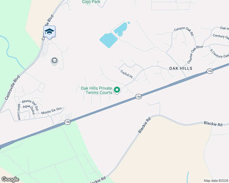 map of restaurants, bars, coffee shops, grocery stores, and more near 9675 Madras Court in Salinas