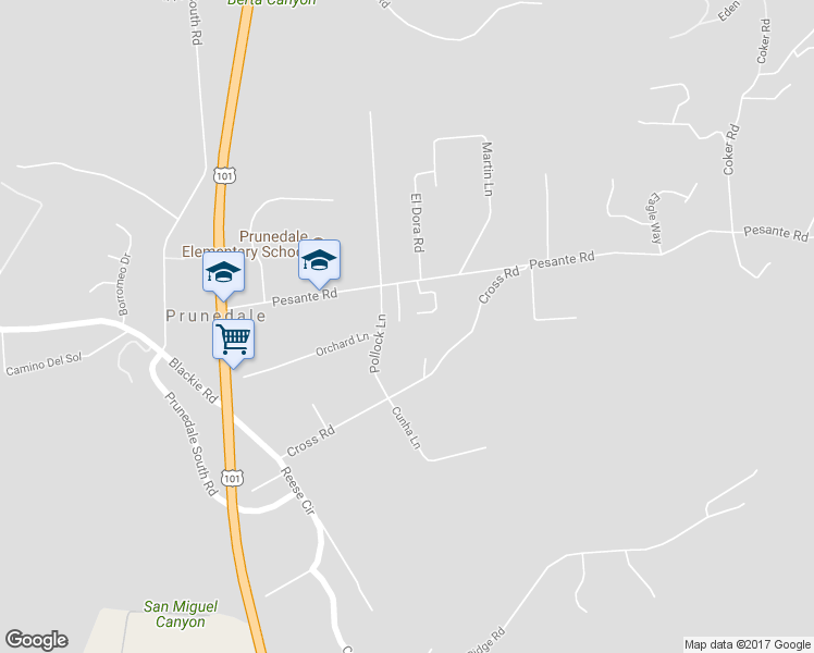 map of restaurants, bars, coffee shops, grocery stores, and more near 17914 Pesante Road in Salinas