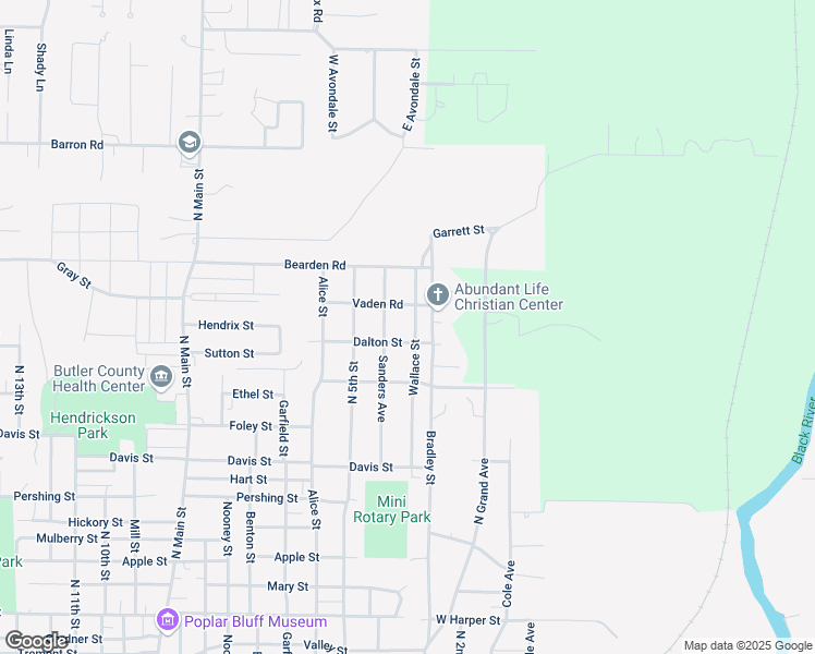 map of restaurants, bars, coffee shops, grocery stores, and more near 1910 Sanders Avenue in Poplar Bluff