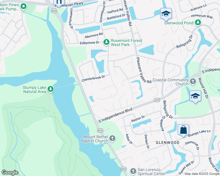 map of restaurants, bars, coffee shops, grocery stores, and more near 1409 Glenwood Links Lane in Virginia Beach